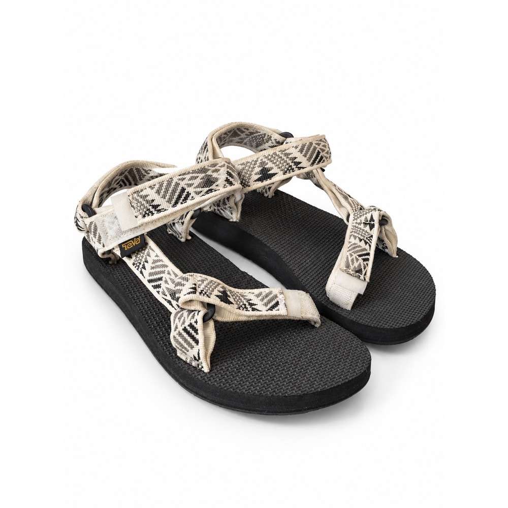 Teva Original Universal Sandals Womens 8 Black White Geometric 1003987